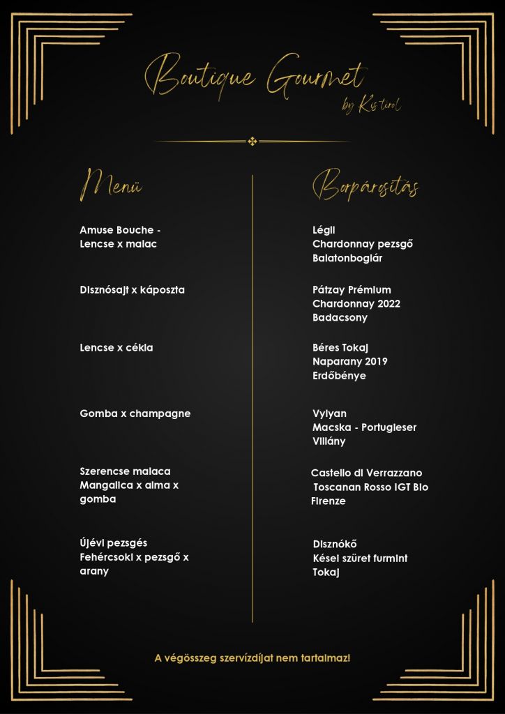 Butiqque Gourmet étlap